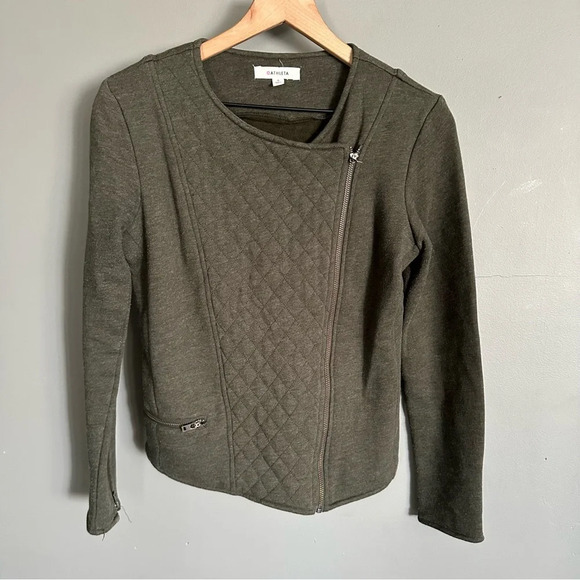 Athleta Women's Belvedere Moto Jacket in "Ancient Forest Heather" —‎ Small - Picture 1 of 11